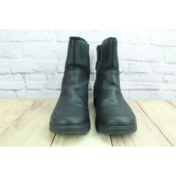 LL Bean Waterproof Black Leather Pull-On Ankle Boots Size 11 M #504758 - Picture 4 of 9